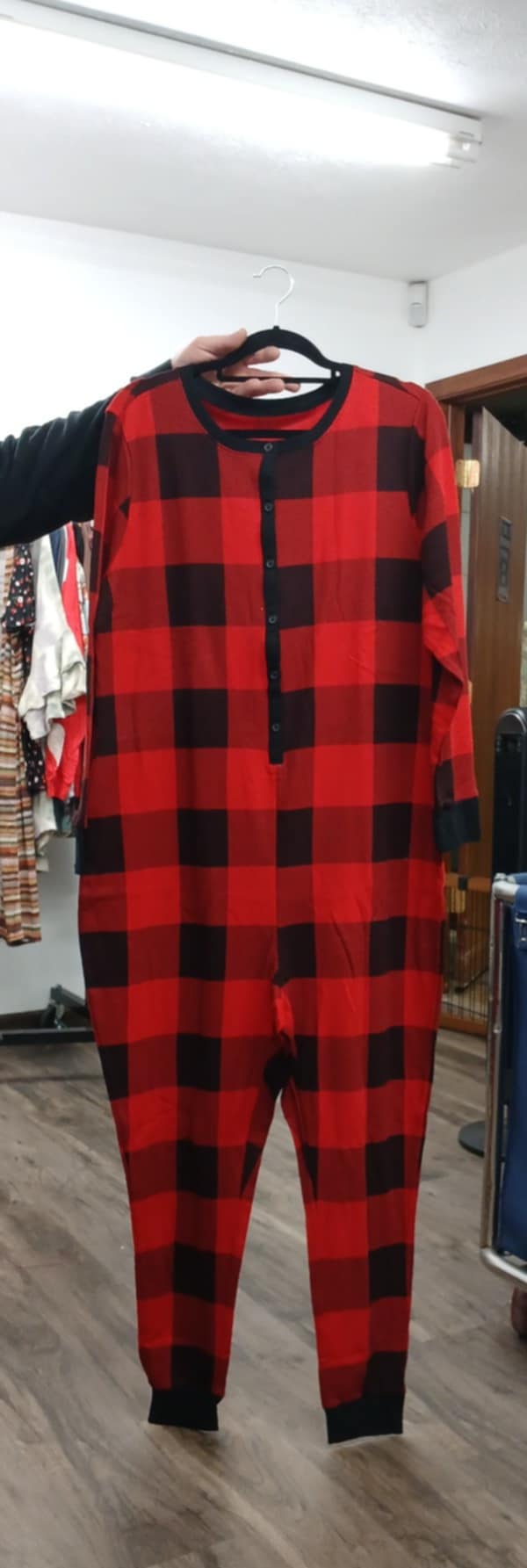 Red Black Plaid Onesie Pajamas Pajama Outfit