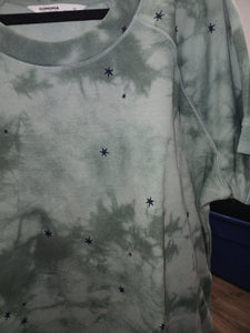 Green Tie Dye Stars Shirt Top