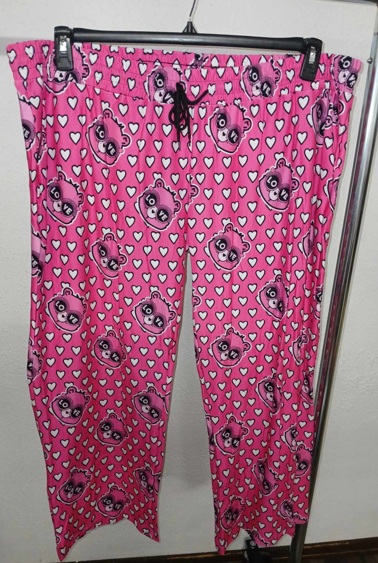 Pink Heart Bear Lounge Pant Pants with Pockets