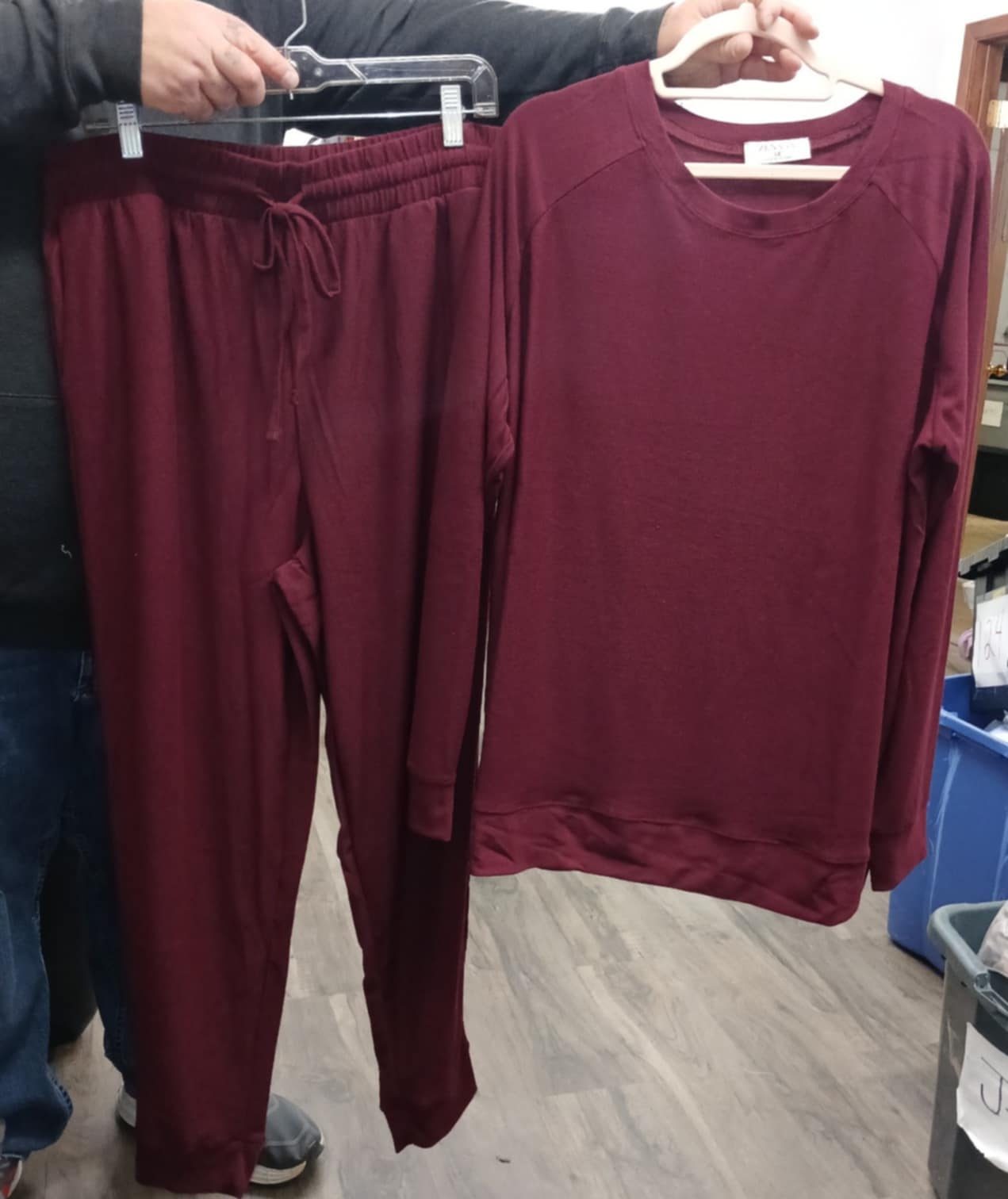 Burgundy 2 Piece Outfit Top and Jogger Bottoms