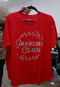 Red Grandma Claus Holiday Christmas Shirt Top