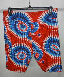 Red White Blue Tie Dye Short Shorts