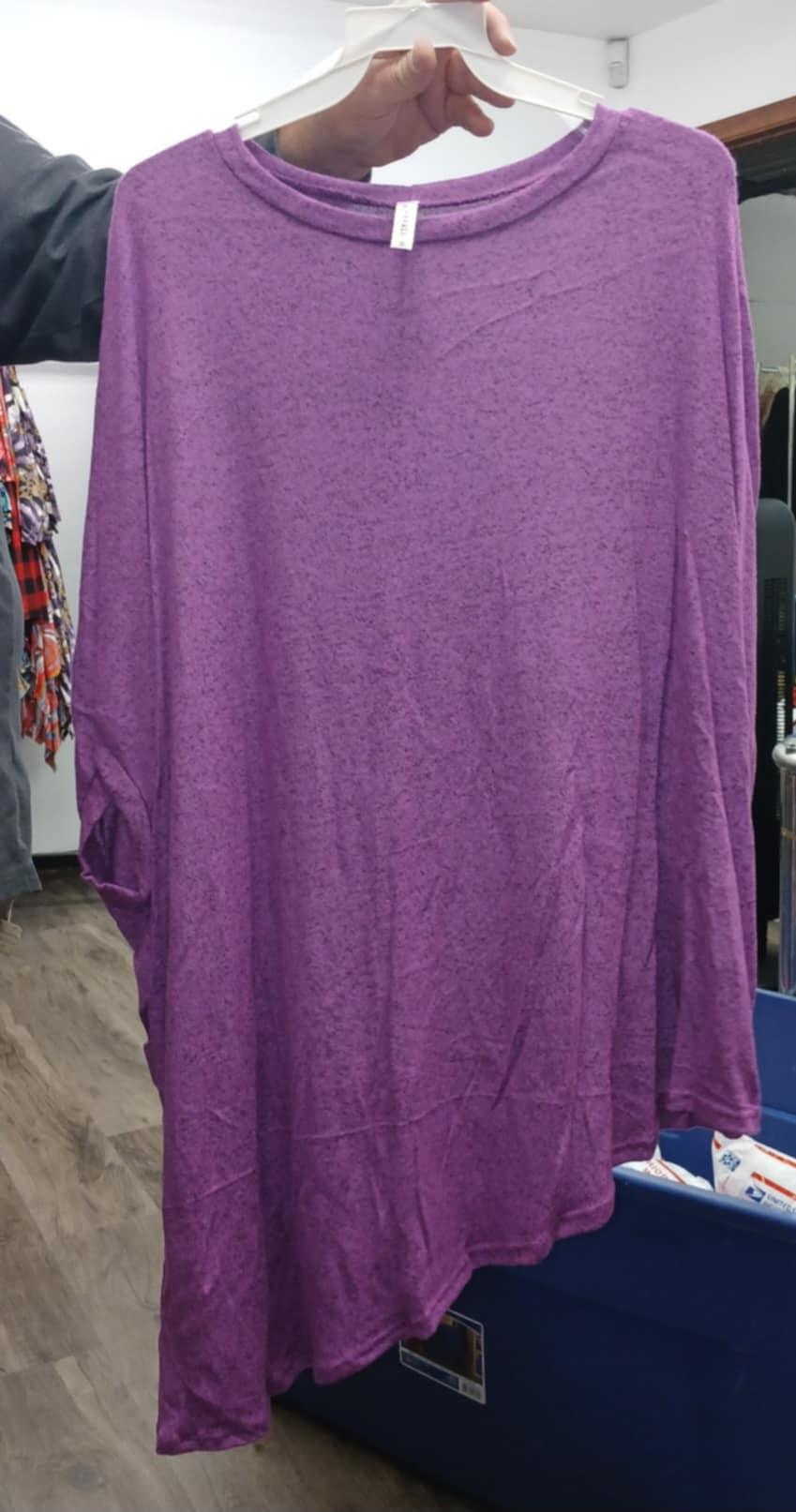 Purple Asymmetrical Shirt Top