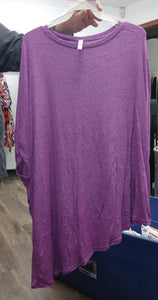 Purple Asymmetrical Shirt Top