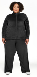 Black 2 Piece Outfit Zip Up Jacket & Matching Pants