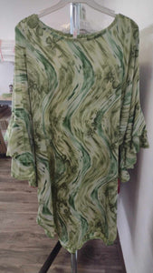 Gorgeous Green Swirl Shirt Top Sparkly