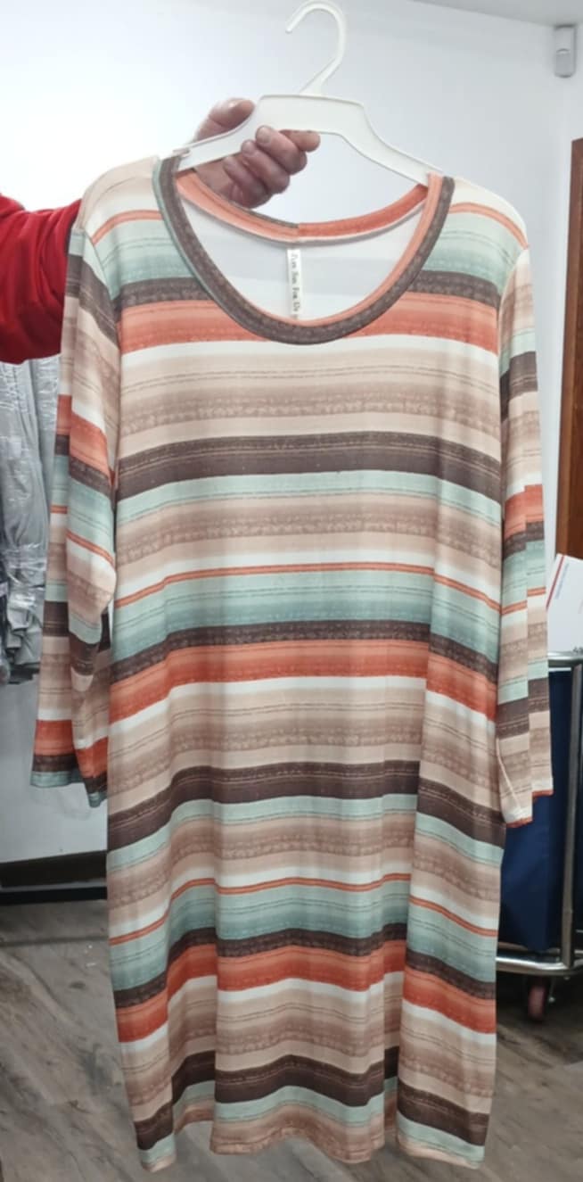 PSFU Brown Orange Stripe Dress