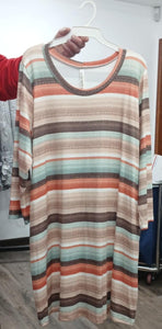 PSFU Brown Orange Stripe Dress