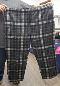 Mens Gray Black Plaid Pajama Pants Pant