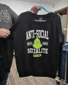 Black Grinch Anti-Social Sweatshirt