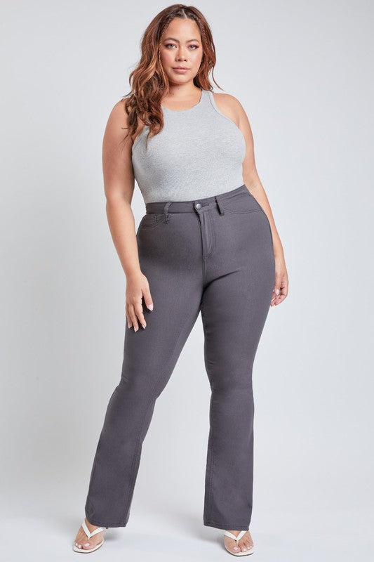 YMI Hyper Stretch High Rise Flare Pants – Plus Size For Us