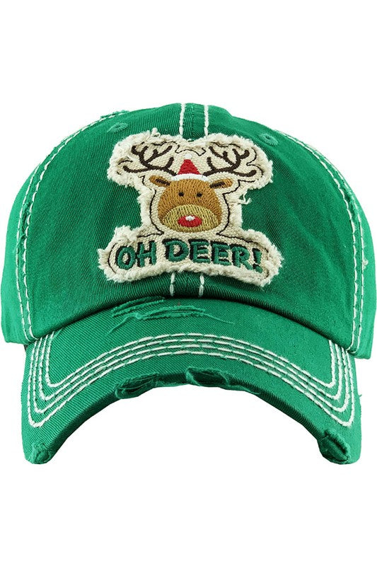 Oh Deer Cute Christmas Holiday Hat