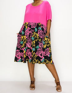 PSFU Pink Damask Dress