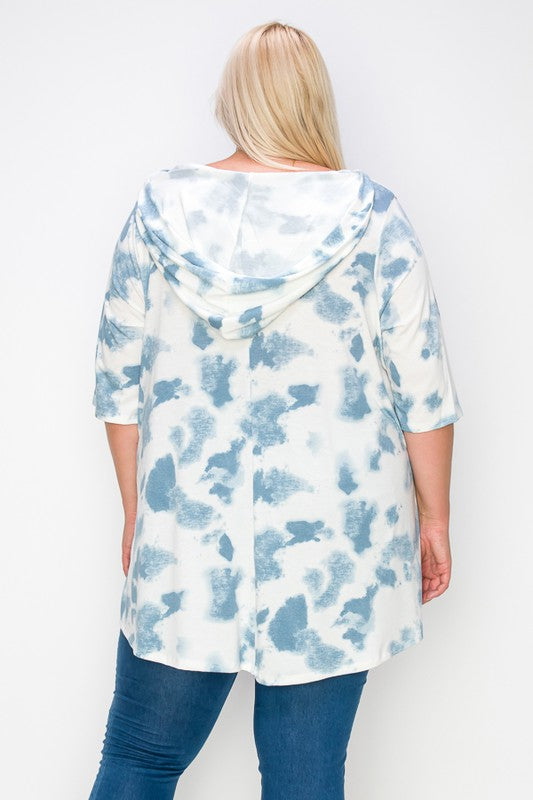 PSFU Blue & White Tie Dye Hoodie