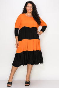 PSFU Orange and Black Tiered Dress Awesome Halloween Dress