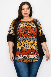 PSFU Fall Leopard Top Shirt Slimming