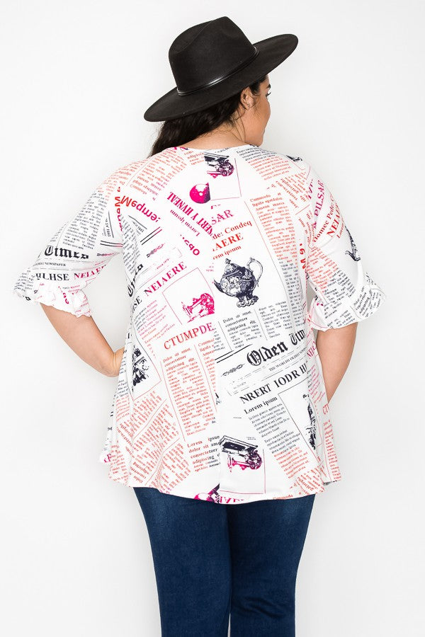 PSFU Newspaper Shirt Top