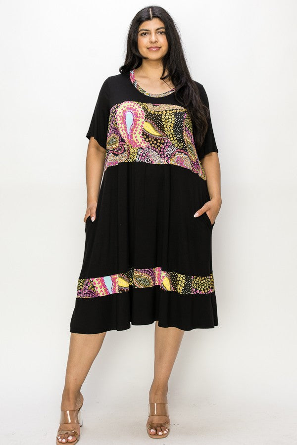 PSFU Black Paisley Dress