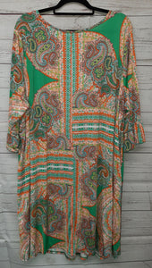 PSFU Green & Orange Beautiful Paisley Dress