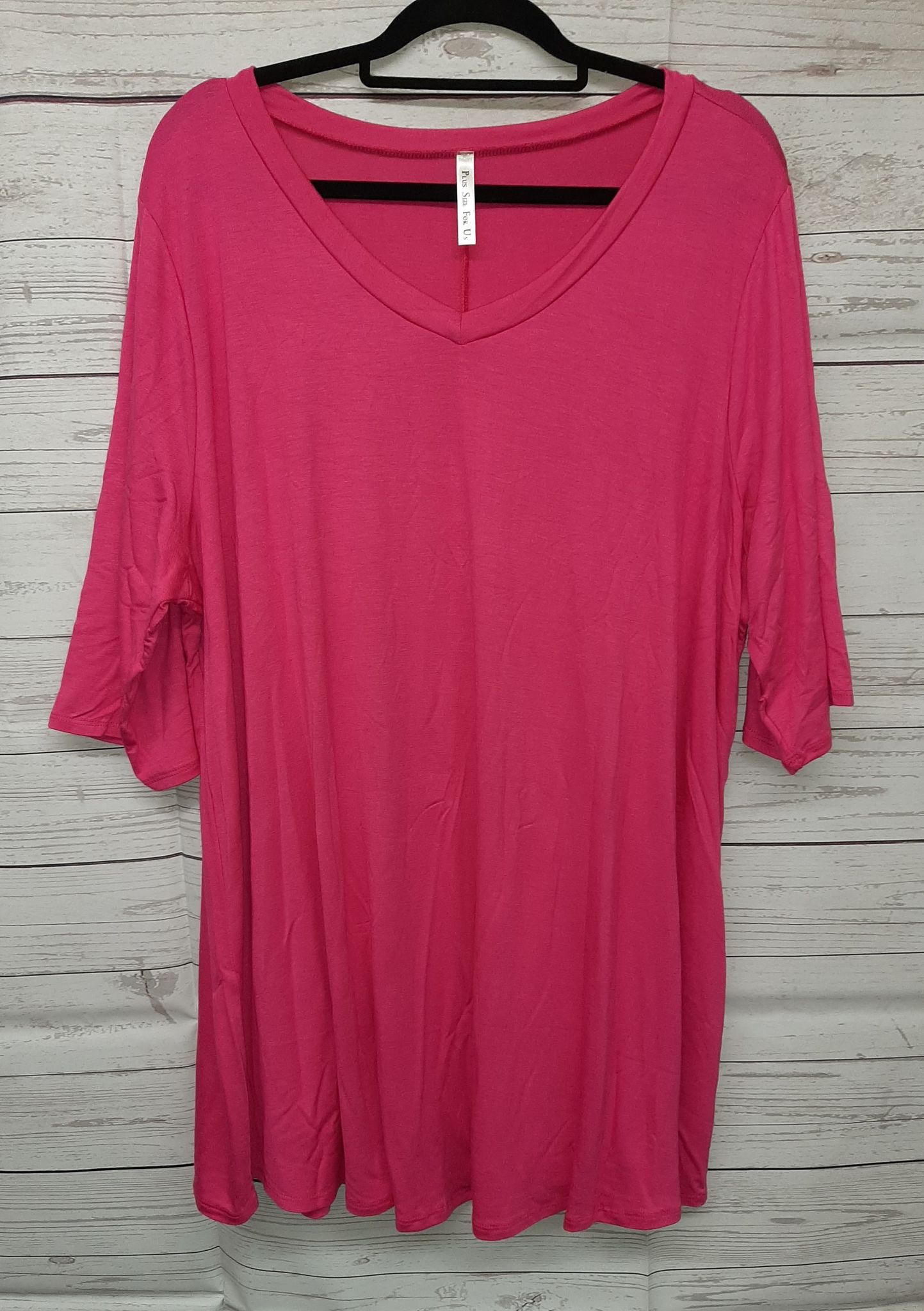 PSFU Pink V Neck Short Sleeve Shirt Top